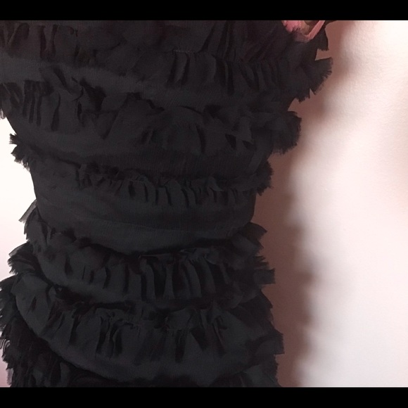 NWT Anna Sui Silk Laser Cut Ruffled Tiers Dress XS - Picture 4 of 8
